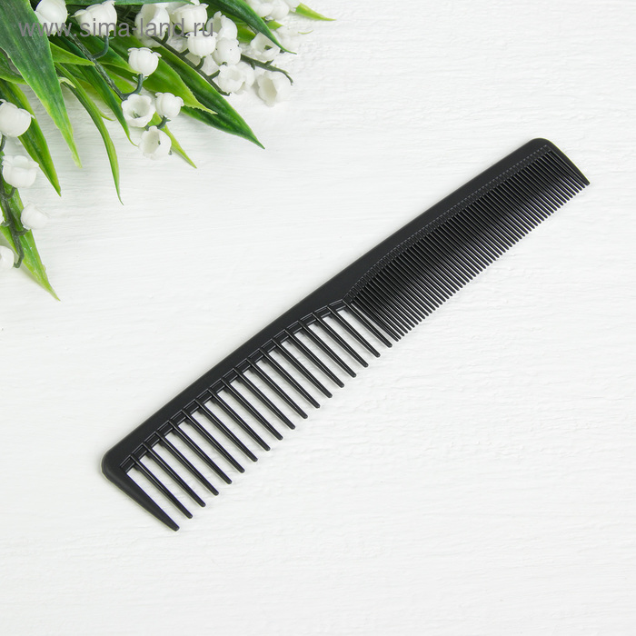 Расчёска антистатическая, комбинированная, цвет чёрный - Фото 1