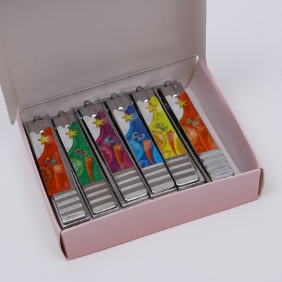 Кусачки книпсер педикюрные, с пилкой, 8 см, в коробке, МИКС