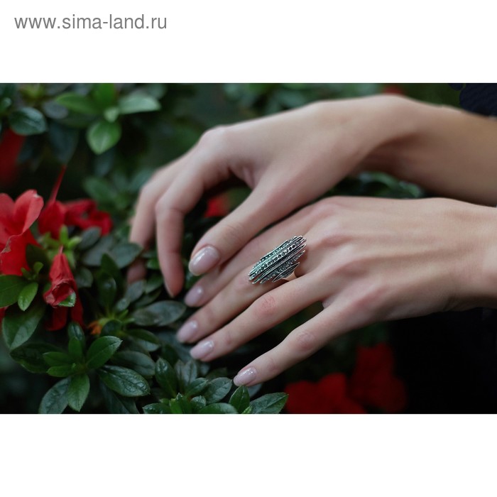 Кольцо "Скала", цвет радужный в чернёном серебре, размер 17,18,19 МИКС - Фото 1