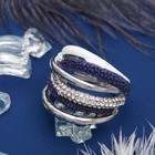 Кольцо "Переплет", цвет сине-фиолетовый в серебре, размер 17, 18, 19 МИКС - Фото 1