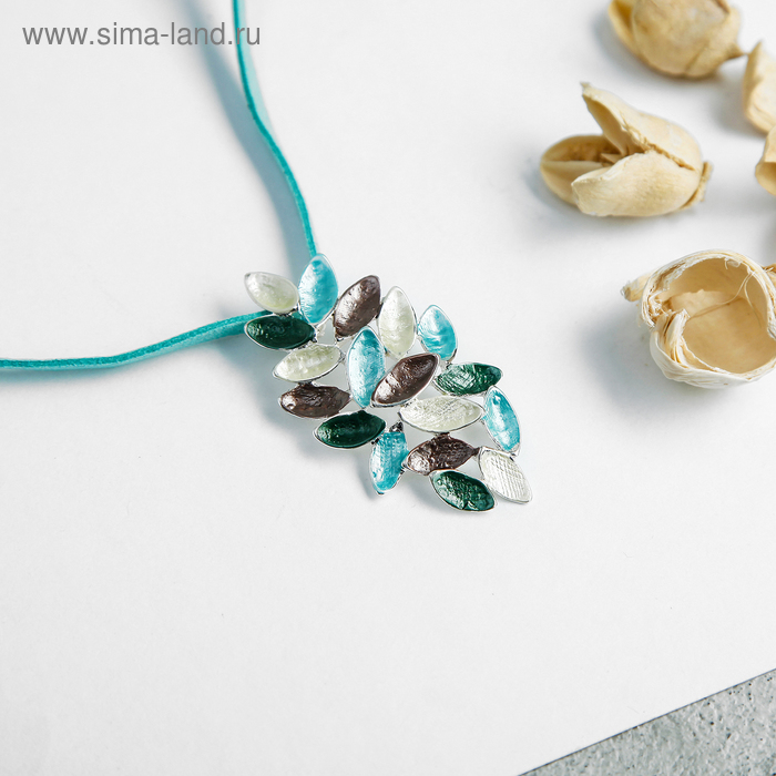 Кулон на шнурке "Нежность эмали" лепесточки, цветной, 45 см - Фото 1