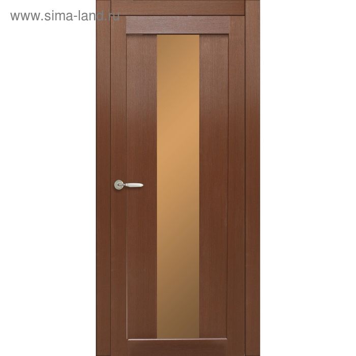 Дверное полотно остекленное Сардиния Каштан, бронза лабиринт 2000х600 - Фото 1