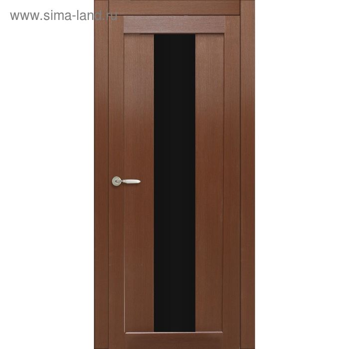Дверное полотно остекленное Сардиния Каштан, черный лакобель 2000х600 - Фото 1