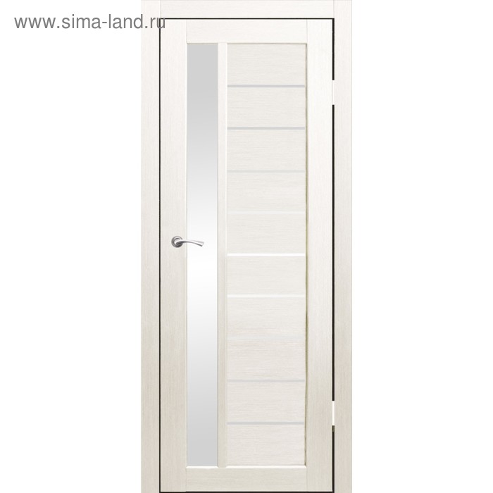 Дверное полотно остекленное Корсика Дуб перламутр, белый лакобель 2000х600 - Фото 1