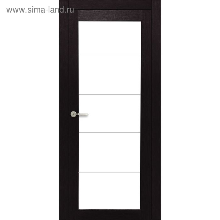 Дверное полотно остекленное Легро Венге, белый лакобель 2000х600 - Фото 1