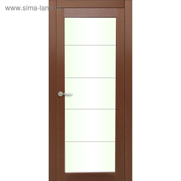 Дверное полотно остекленное  Легро Каштан 2000х600 - Фото 1