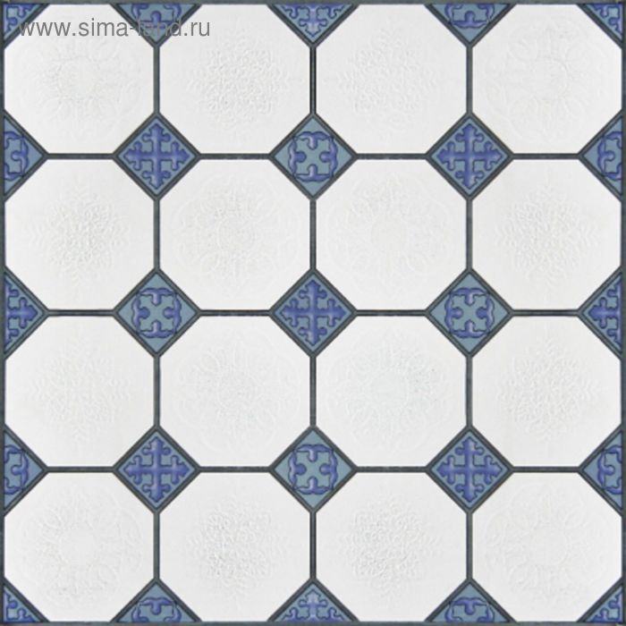 Плитка напольная голубая Баден-Баден 44х44 см  BDF8 (в наборе 0,97м2) - Фото 1