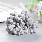 Декор веточка «Шишечки золото, серебро», (набор-букет 12 веточек), 9 см - Фото 1