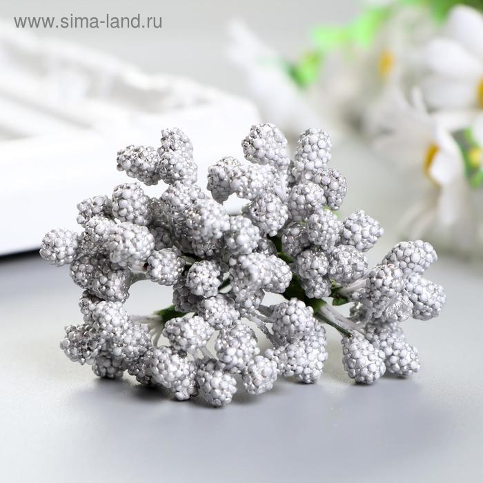 Декор веточка «Шишечки золото, серебро», (набор-букет 12 веточек), 9 см - Фото 1