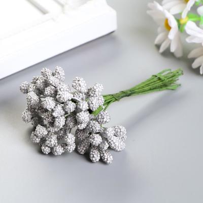 Декор веточка " Шишечки золото/серебро" (набор-букет 12 веточек) 9 см