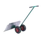 Движок алюминиевый, размер ковша 42 × 75 см, металлическая планка, резиновые ручки, на колёсах d = 25 мм - Фото 3