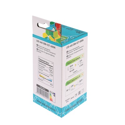 Лампа светодиодная ASD LED-A60-standard, Е27, 20 Вт, 230 В, 4000 К 1900 лм - Фото 2