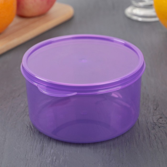 Контейнер круглый Доляна, пищевой, 500 мл, цвет фиолетовый - фото 10963647