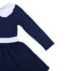 Платье для девочки "Осенний блюз", рост 116 см (60), цвет синий/белый, принт горошек ДПД848067н   16 - Фото 3