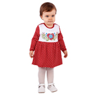 Платье для девочки "Матрёшка", рост 98 см (56), цвет красный, принт горошек - Фото 1