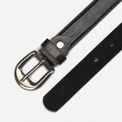 Ремень детский, ширина 2.2 см, винт, металлическая пряжка, чёрный