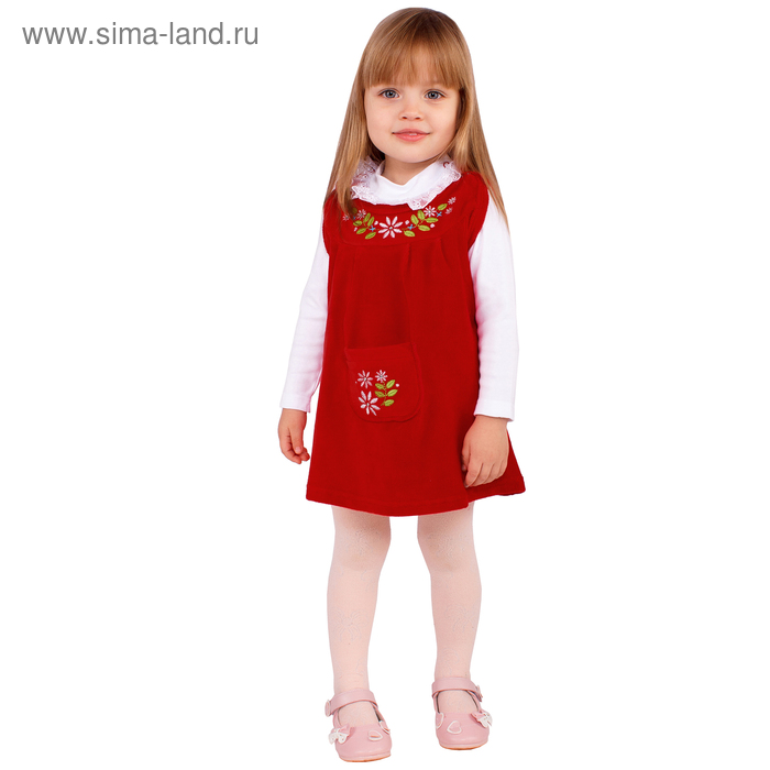 Сарафан для девочки "Матрёшка", рост 74 см (48), цвет красный - Фото 1