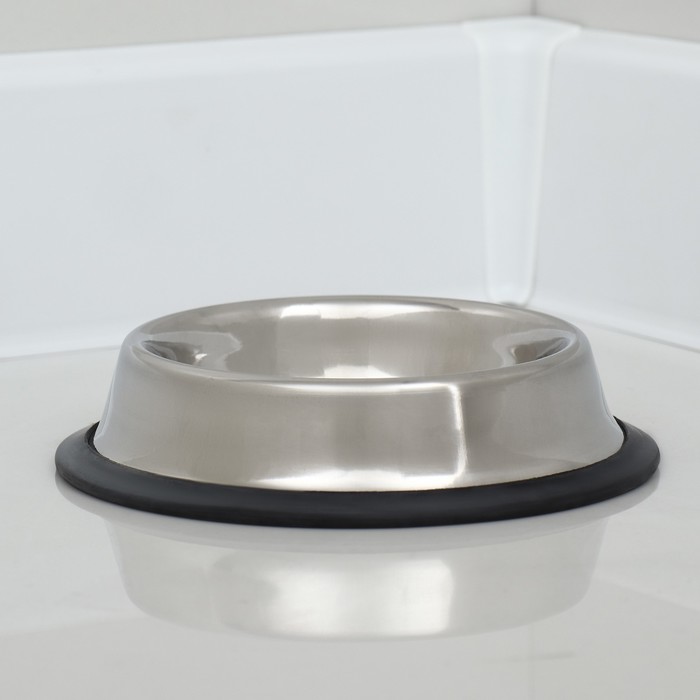 Миска, 230 мл, с нескользящим основанием, нержавеющая сталь - Фото 1