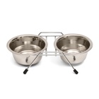 Набор из 2 мисок, 2×225 мл, на подставке, металл - Фото 4
