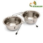 Набор из 2 мисок на подставке, 2×350 мл - Фото 3