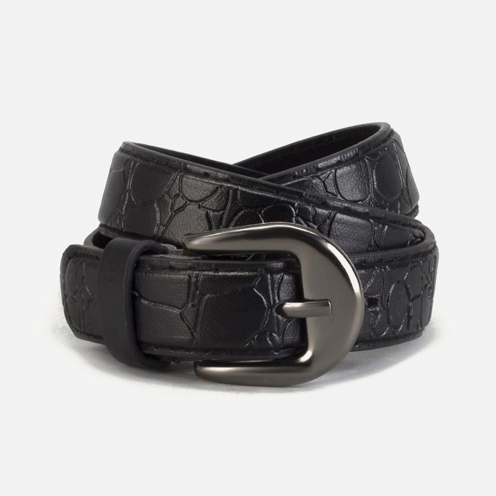 Ремень детский, ширина 2.2 см, с винтом, пряжка металл, чёрный - Фото 1