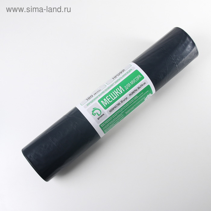 Мешки для мусора Доляна «Профи», 180 л, 35 мкм, 86×114 см, ПВД, 30 шт, цвет чёрный - Фото 1