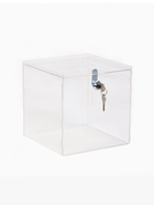 Ящик для сбора денег с врезным замком, отверстие 100×4 мм, оргстекло 2 мм, 20×20×20 см - Фото 2
