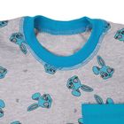 Пижама для мальчика "Зайка-1", рост 122 см (30), цвет серый/голубой (арт. 6143) - Фото 2