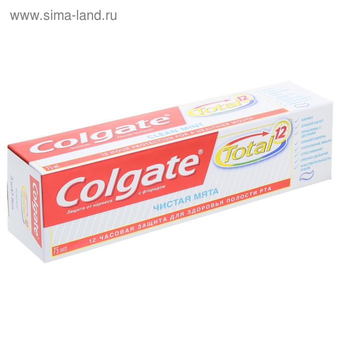 Зубная паста Colgate Total 12 «Чистая мята», 75 мл - Фото 1