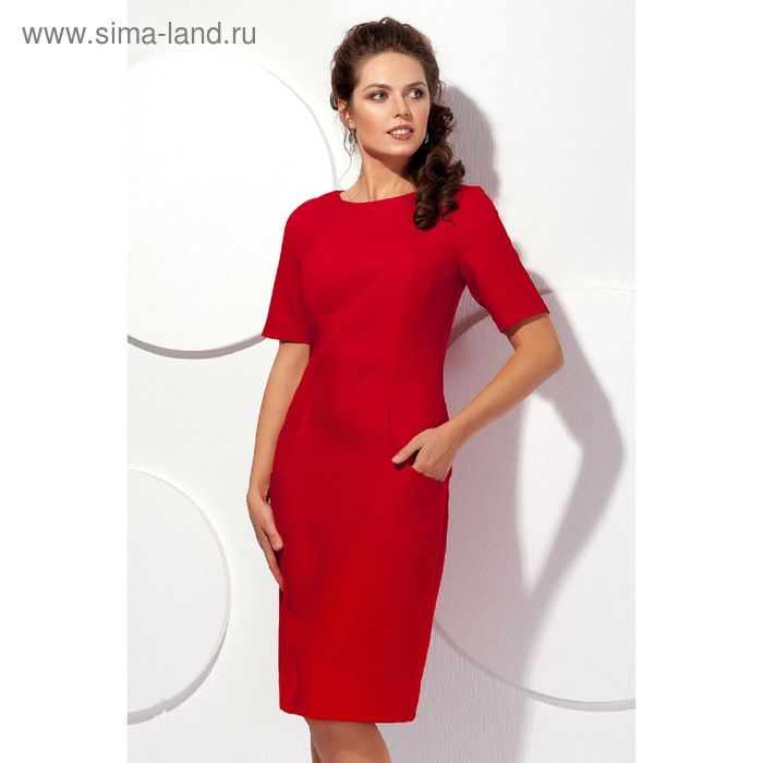 Платье женское, размер 46, цвет красный П-438 - Фото 1