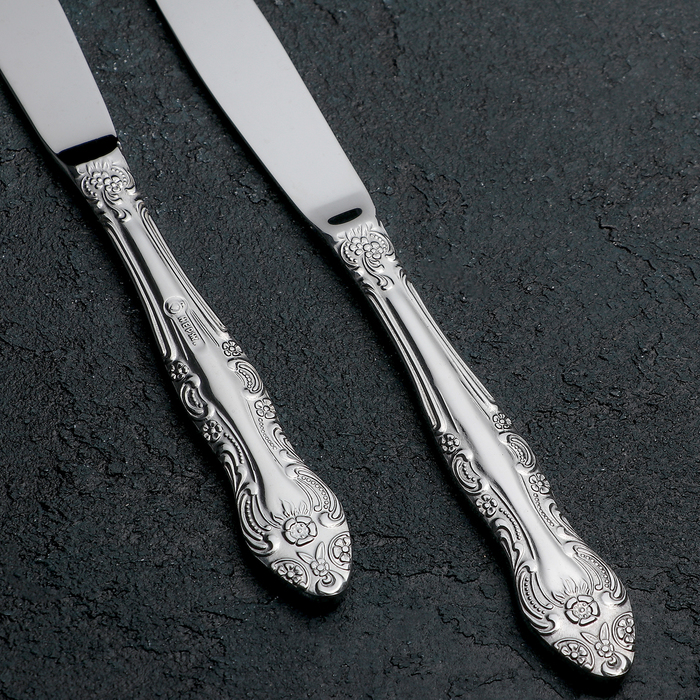 Нож столовый «Тройка», h=21,5 см, тощниа 2 мм, цвет серебряный - фото 1908284948