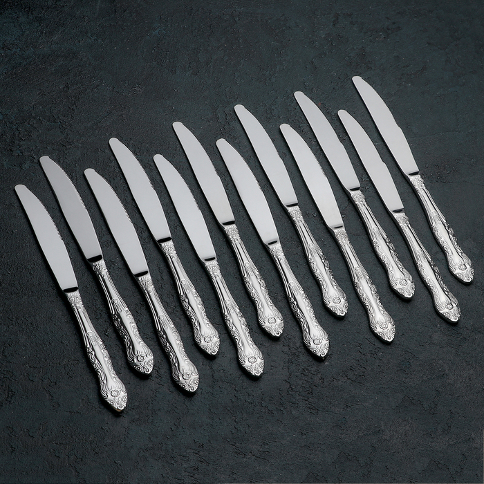 Нож столовый «Тройка», h=21,5 см, тощниа 2 мм, цвет серебряный - фото 1908284949