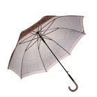 Зонт-трость, полуавтоматический, R=55см, цвет коричнево-бежевый - Фото 2
