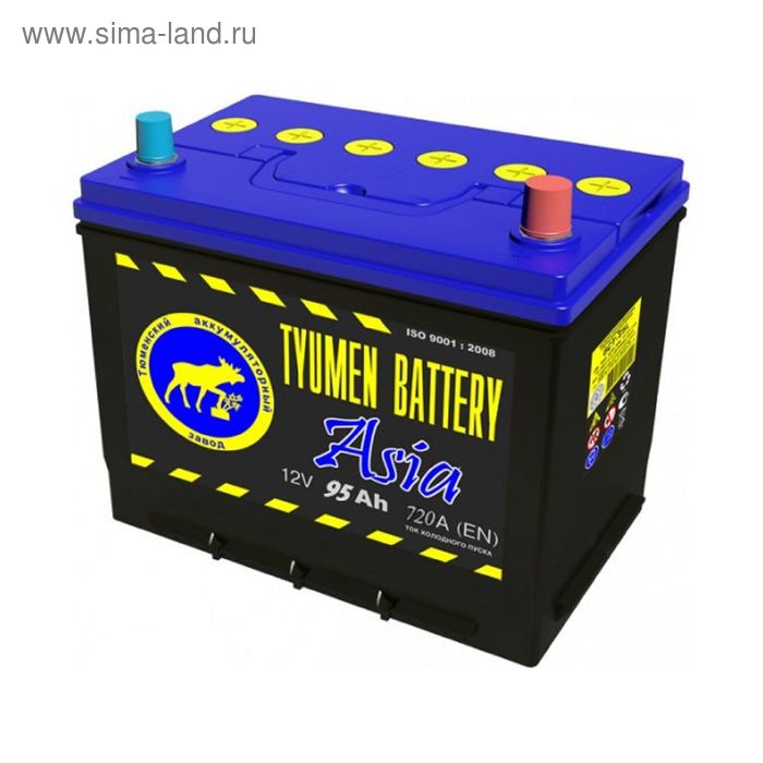 Аккумуляторная батарея Тюмень 95 Ач, обратная полярность 6СТ-95L, Азия - Фото 1