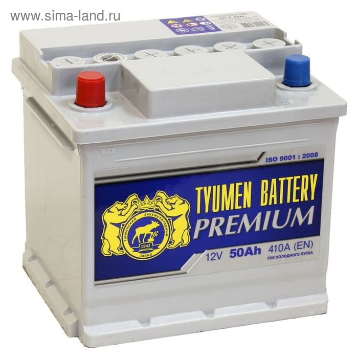 Аккумуляторная батарея Тюмень 50 Ач 6СТ-50L Premium