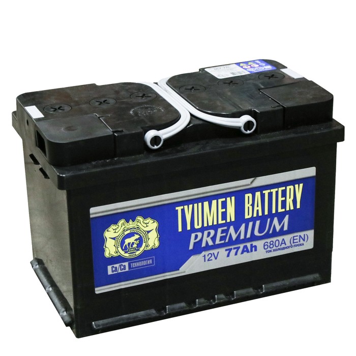 Аккумуляторная батарея Тюмень 77 Ач, обратная полярность 6СТ-77LR, Premium - Фото 1
