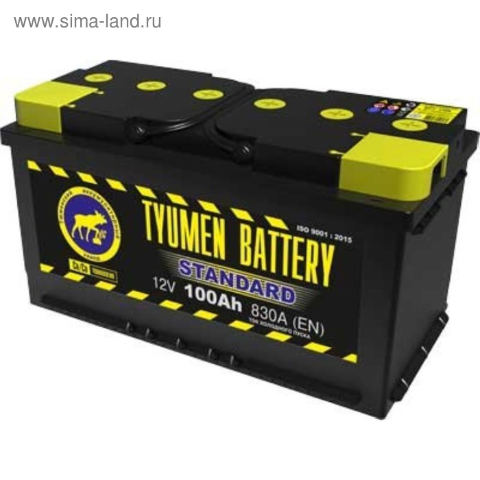 Автомобильный аккумулятор Тюмень 100 Ач 6СТ-100L, Standard - Фото 1