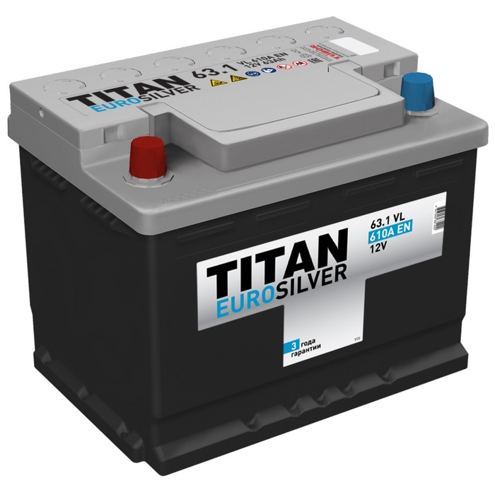 Аккумуляторная батарея Titan Euro Silver 63 Ач - Фото 1