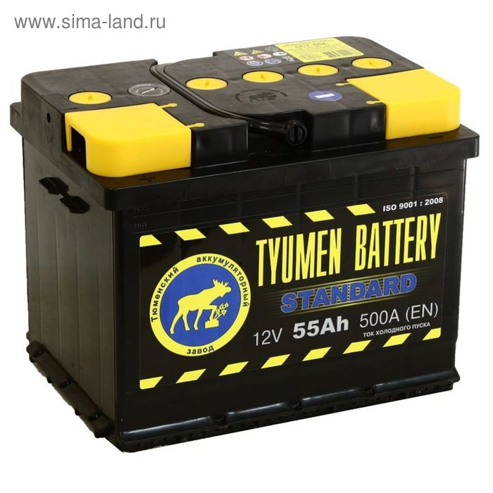 Аккумуляторная батарея Тюмень 55 Ач 6СТ-55L, Standard - Фото 1