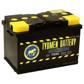 Аккумуляторная батарея Тюмень 70 Ач, обратная полярность 6СТ-70L, Standard