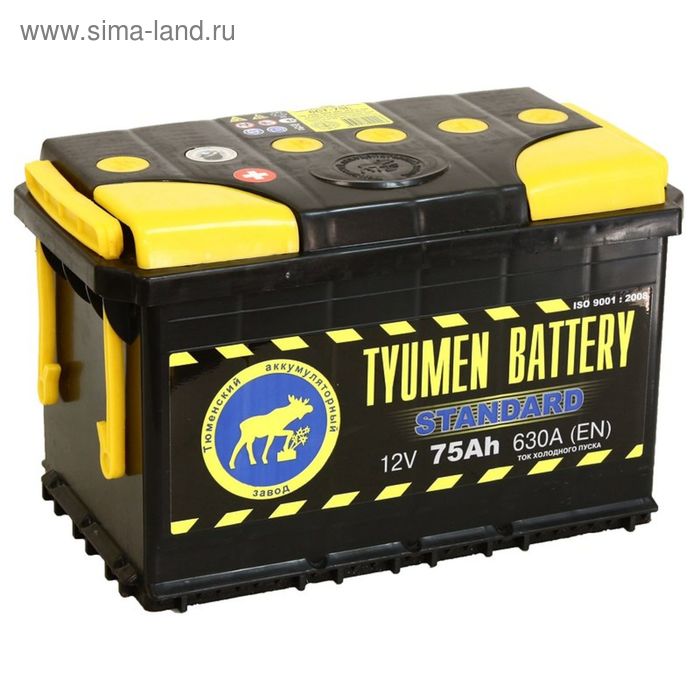 Аккумуляторная батарея Тюмень 75 Ач 6СТ-75L, Standard - Фото 1