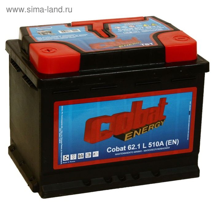 Аккумуляторная батарея Cobat 62 Ач Energy 6СТ-62.1 - Фото 1