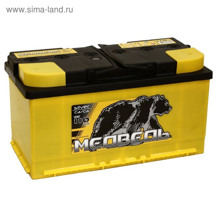 Автомобильный аккумулятор Медведь Silver Ca/Ca 110 Ач, обратная полярность, евро - Фото 1