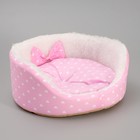 Лежанка для котят и щенков, 35 х 14 см, розовая, микс рисунков - фото 8495780