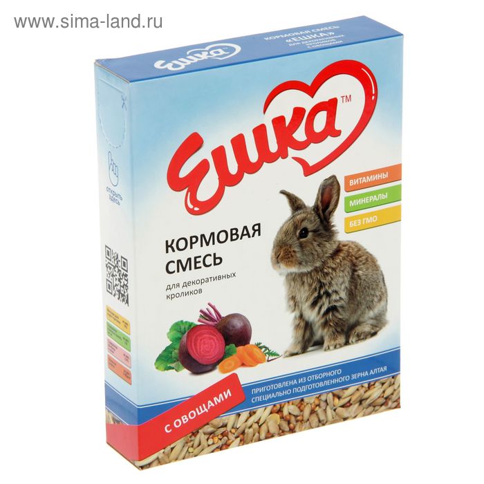 Кормовая смесь «Ешка» для декоративных кроликов, с овощами, 450 г - Фото 1