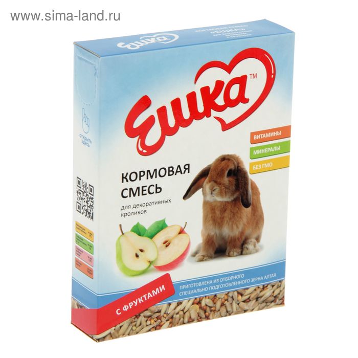 Кормовая смесь «Ешка» для декоративных кроликов, с фруктами, 450 г - Фото 1