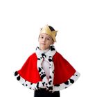 Карнавальный костюм "Король", корона, мантия, 5-7 лет, рост 122-134 см - фото 5026341