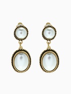 Клипсы для ушей QF «Круг с овалом», с сеттингом, цвет чернёное золото - Фото 1