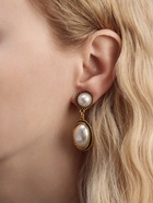 Клипсы для ушей QF «Круг с овалом», с сеттингом, цвет чернёное золото - Фото 2