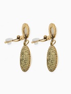 Клипсы для ушей QF «Круг с овалом», с сеттингом, цвет чернёное золото - Фото 4